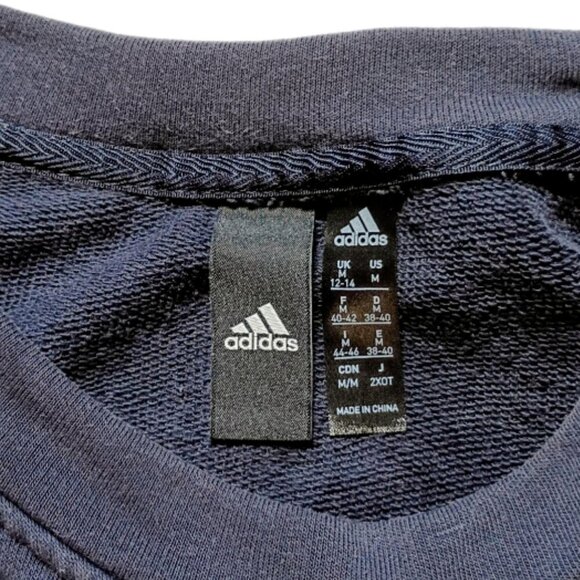 Adidas Women’s Blue Crew Neck Sweatshirt Size M Pullover Herzogenaurach Logo - Picture 11 of 12